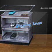 1:64車仔場景主題led燈趟門展示盒