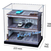 1:64車仔場景主題led燈趟門展示盒