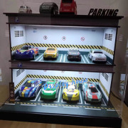 1:64車仔場景主題led燈趟門展示盒